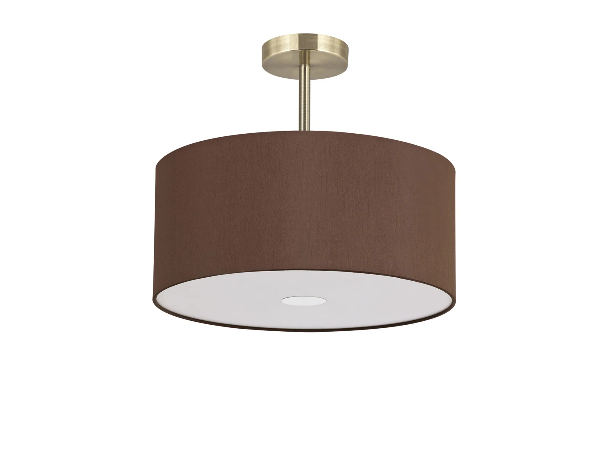 Baymont 40cm Semi Flush 3 Light Antique Brass, Raw Cocoa/Grecian Bronze, Frosted Diffuser DK0370  Deco Baymont AB RC